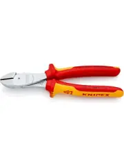 Knipex VDE Heavy Duty High Leverage Side Cutters 200mm (74 06 200)