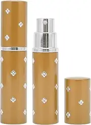 CAPASTEC Pack of 2 Perfume Atomisers Refillable 5 ml Mini Portable Spray Bottle with Window Perfume Container for Handbag, Travel, Holidays, Air Travel, Gold