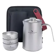 Boundless Voyage Titanium Teapot Teacup Set with Tea Strainer 380ml Tea Cup Set