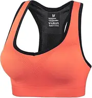 [Generic] Women's High Impact Sports Bra Racerback Padded Workout Tanks Quick-Drying Shockproof Push Up Yoga Bra Running Athletic Gym Fitness Tank Tops
