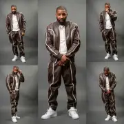 Men's Brayden Leather Track Suit Sweatsuit/Tracksuit [Chocolate/White]