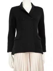 Black Wool Knitted Blazer