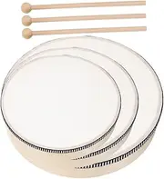 Kisangel 3pcs Handheld Tambourine Drums Percussion Instruments for Adults for Education and Performance Enhance Cognitive Skills and Hearing Abilities