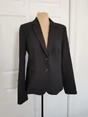 J Crew Classic Jacket Blazer Black Two Button Notch Lapel Womens Sz 8