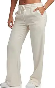 [Spyder] Women's Wide Leg Pants - Soft Sweater Terry Fleece Casual Sweatpants with Drawstring Waist and Pockets (Sizes: S-XL)
