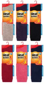 Heat Holders - Womens Thick Winter LONG Wool Knee High Thermal Socks 6 Colors