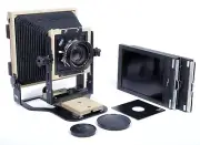 Intrepid 5X7 Field camera w/ Schneider 210mm lens + holders + fresnel #0350