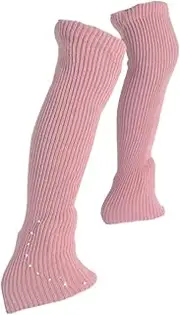 [Ｓｉｍｈｏａ] Skating Leg Warmers, Skating Socks, Lightweight Accessories, Knitted Long Leg Warmers,High Footless Socks for Training,Adults
