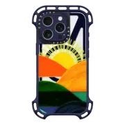 iPhone 16 Pro Ultra Bounce Case MagSafe Compatible SIMPLE SUNSET 1, MINIMALIST COLORFUL LANDSCAPE MOUNTAINS SUN NATURE ILLUSTRATION By Ebi Emporium