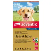Advantix Flea & Tick Treatment 25kg+ Dog 3pk