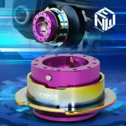 NRG Aluminum Steering Wheel Quick Release Gen 2.5 Purple With Neo Chrome Ring