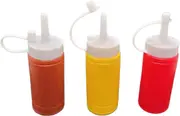 Plastic Squeeze Squirt Condiment Bottles Twist On Cap Lids Vinegar Oil Sauce