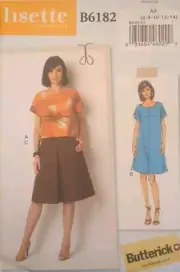 Butterick 6182, LISETTE Designed Top, Dress & Skirt Sewing Pattern Sz 6-14
