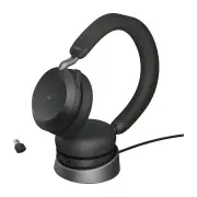 Jabra Evolve2 75 Link380 USB-C Stereo Wireless Headset with Stand - Microsoft Certified