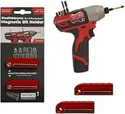 StealthMounts Milwaukee M12 Red Magnetic Bit Holder | Drill Bit Organizer | Perfect for Milwaukee Drills and Impacts (2 Pack)