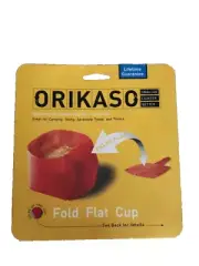 ORIKASO Red Superlight Ultra Compact EasyClean Unbreakable Camping FOLD FLAT CUP