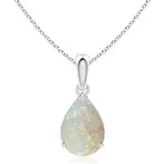 Pear-Shaped Opal Solitaire Pendant