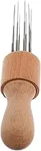DOITOOL Hand Stamped Wooden Handle Felt Needle Kit Punch Needle Dry Needling Needles Needle Felting Needle Felting Kit Needle Tool Wood Handle Felting Needles Punch Awl Metal Light Brown