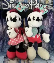 Disney Mickey and Minnie Mouse Bean Bag Plush Toys Christmas New With Tags