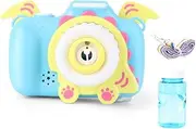 ERINGOGO 1Pc Dinosaur Camera Bubble Blower Fully Automatic Bubble Machine for Light Music Educational Outdoor Fun Includes Bubble Water No Battery Required Blue