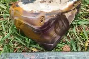 Mookaite display piece, polished Weighs: 707g