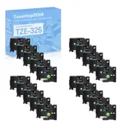20PK For Brother P-Touch Printer TZ325 TZe-325 White On Black Label Tape 3/8''