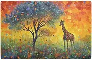 WOIWB Doormat Vivid Tree Giraffe, Welcome Mat 20x32 inch Dirt Resist, Door Mat for Entryway Front Door Bedroom Bathroom