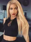 Long Straight Light Brown Blonde Highlight Lace Front Fiber Wig For Women Party