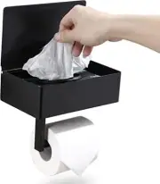 Wipes Stash Box - Toilet Paper and Flushable Wipes XL Wall Mounted Holder - T...
