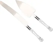 MAGICLULU Rustic Wedding Cake Server Set Cake Knife Spatula Stainless Steel Wedding Party Supply Birthday Party Tableware
