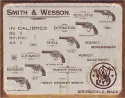 Smith & Wesson Revolvers 1852 Tin Metal Sign Man Cave Garage Bar Decor 12.5 X 16