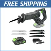 20V Cordless Reciprocating Saw - 3000RPM Variable Speed, Lightweight & Versatile