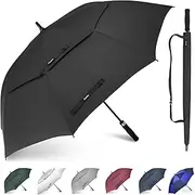 62/68 Inch Golf Umbrella, Automatic Open Travel Rain Umbrella with Windproof Water Resistant Double Canopy, Large Size Vented Umbrellas for 2-3 Men and UV Protection, Multiple Colors