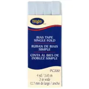 Wrights 117-200-052 Single Fold Bias Tape 1/2"X4yd-Light Blue