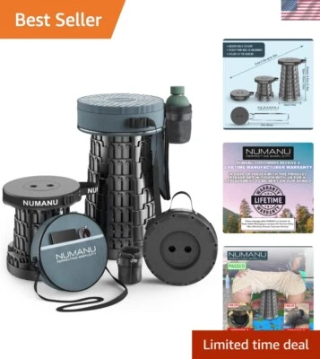 2025 Upgraded Collapsible Stool & Cushioned Carry Bag - Portable 3-in-1 Solution