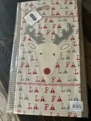 Mud Pie Reindeer FaLaLa Pillow Wrap 15x15