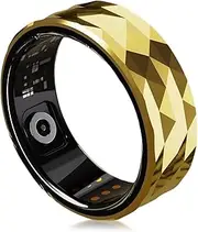 Yoidesu Smart Ring Fitness Tracker Ring for Women Men, Multiple Sport Modes Health Ring with Heart Rate Sleep Monitor, IP68 Waterproof Step Counter Calorie Tracking Ring, Gold, No. 18, Modern