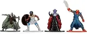 Jada Toys Dungeons & Dragons Nanofigs Set of 4 Nano Collectable Figures from Die-Cast, Drizzt Drow Elf Ranger, Human Fighter, Dragonborn Cleric, Mind Flayer, Toy Figures, 4 Pieces/Set, 4 cm, 12+ Years