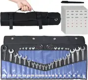 30 Pocket Roll up Pouch - Portable Canvas Cloth Tool Organizer Bag Holder with