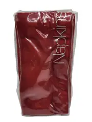 Set of 6 NEW Crate and Barrel Red 217-336 Sateen Dinner Napkins Cotton Rayon