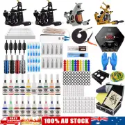 Wormhole Tattoo Kit 4 Machine Guns 20 Color Inks Power Supply Needles Tips Case