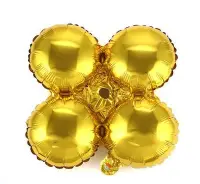 在飛比找Yahoo!奇摩拍賣優惠-圓型邊金色四輪球~特價鋁箔氣球批發16吋小四葉草四輪圓型鋁箔