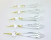 10PCS LARGE CLEAR CHANDELIER GLASS CRYSTALS LAMP PRISMS PARTS HANGING DROPS 63MM