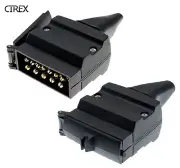 12 Pin Flat Trailer Socket Plug Set Connector Trailer Caravan Camper Adaptor