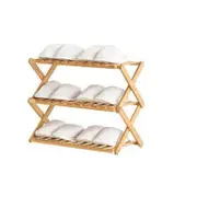Splendid Living 3 Tiers Multi Layer Bamboo Fordable Shoes Rack