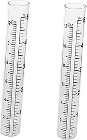 2Pcs Gauge Flat Bottomed Test Tube with Scale Accurate Rainfall Measurement for Farming Meteorological Research