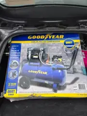 Goodyear 8 Gallon Quiet Oil-Free Air Portable Compressor w/ Handle & Wheels