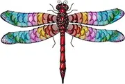 Keygift Metal Dragonfly Wall Decor 25.5” Large Handcrafted Colorful Metal Wall Art Garden Decoration Yard Art Fence Porch Decor
