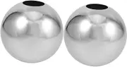 Alasum 2pcs Perforated Ball Hollow Garden Ball Mirror Polished Sphere Garden Globe Ornament Reflective Gazings Globe Stainless Steel Ornament 201 Stainless Steel Silver