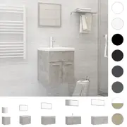 Bathroom Furniture Set Basin Sink Mirror Chipboard Multi Colours/Sizes vidaXL